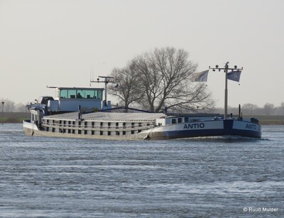 Antio afvarend op de IJssel bij Bronckhorst.