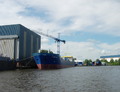 De Twister tijdens de afbouw bij Groningen Shipyard BV in Waterhuizen.