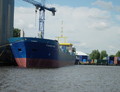 De Twister tijdens de afbouw bij Groningen Shipyard BV in Waterhuizen.
