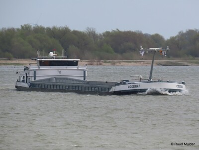 Colibri afvarend op de Rijn bij Emmerik.