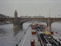 Caspia aan de Mittelere Rheinbrücke in Basel.