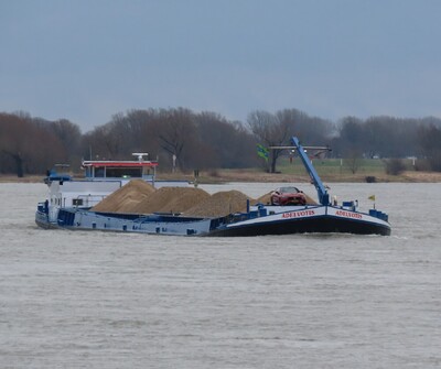 Adelvotis afvarend op de Rijn bij Emmerik.