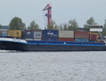 Smart Barge ter hoogte Zaandam.
