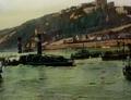 Rouen afvarig door de scheepsbrug in Koblenz.