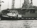 G.M. Roentgen & Bartel Wilton met vliegdekschip Karel Doorman Rotterdam.