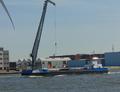 Crane Barge 1 ter hoogte Coenhaven Amsterdam.