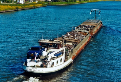 Eros met de duwbak Eros II (06003522) op het Amsterdam-Rijnkanaal bij Breukelen
