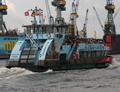 Oortkarten in de haven van Hamburg.