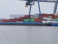 Nijmegen Max afgemeerd bij de BCTN terminal in Alblasserdam. 