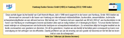 Historie Hamburg Bunker Service